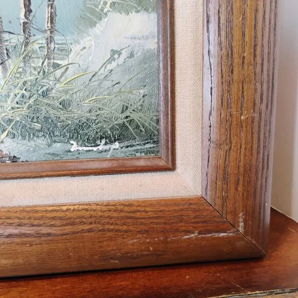 Vtg Original Oil Painting Artist Signed Beach Seascape Scene Seagulls Ocean Wave - Picture 5 of 8